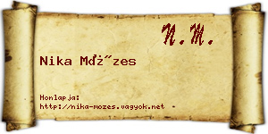 Nika Mózes névjegykártya